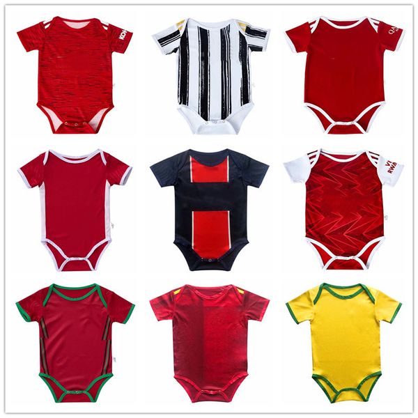 

baby mbappe soccer jersey man utd 2020 21 bambin 6-18 months ball infant squad bodysuit 20 21 real madrid crawling clothes futbol, Black;yellow