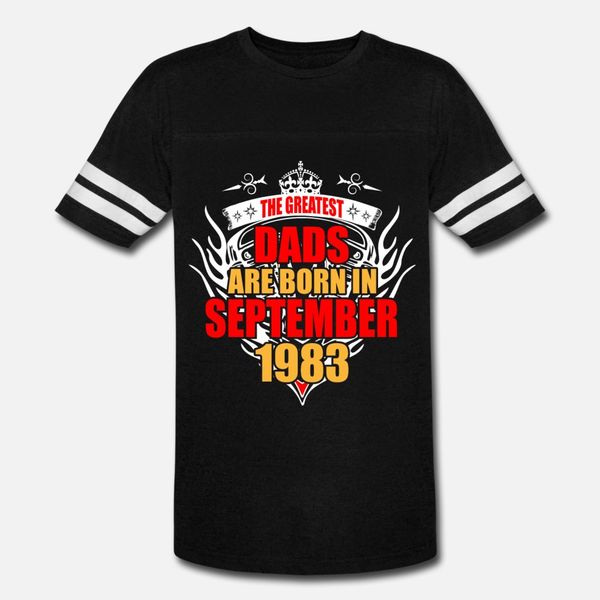 

the greatest dads are born in september 1983 t shirt men custom 100% cotton o neck family sunlight breathable summer family shirt, White;black