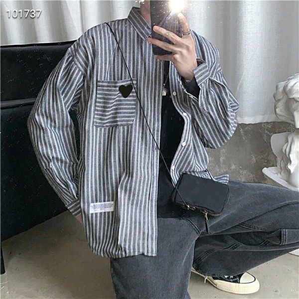 

fashion men women casual shirts new autumn long sleeves shirts with patchwork mens womens streetwear shirt grey color, White;black