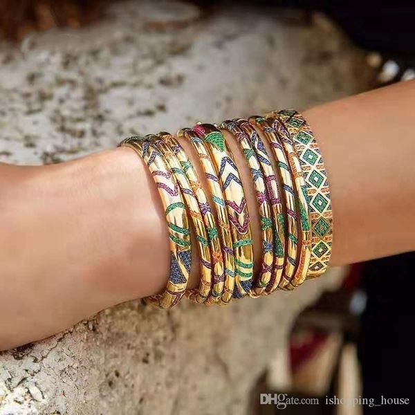 

europe and america popular fashion women bracelet gold plated cz bangles for girls nice gift, Black