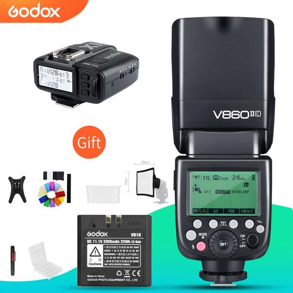 

godox v860ii v860ii-c v860ii-n v860ii-s v860ii-f v860ii-o hssl speedlite flash + x1 trigger for fuji