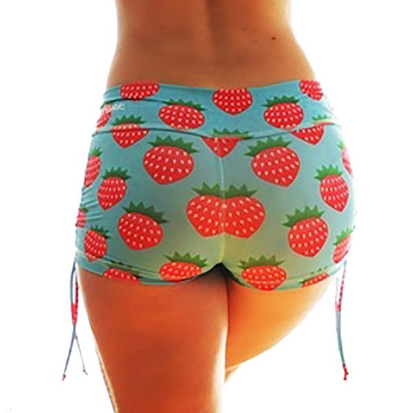 

women summer shorts fruit printed plus size casual high waist shorts skinny short women ladies summer soft tight short #612, White;black