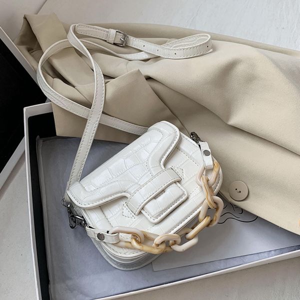 

pu leather crossbody bags for women 2020 fashion small solid colors shoulder bag female handbags and purses with chain handle