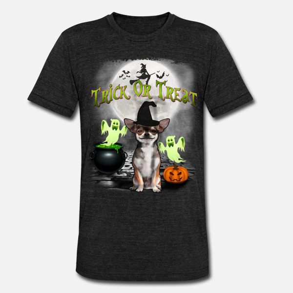 

trick or treat chihuahua dog funny halloween t shirt men printed short sleeve size s-3xl letter fitness new style summer novelty shirt
