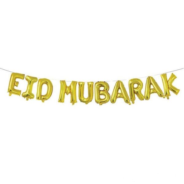 

eid mubarak party decoration supplies ramadan decor gold rose gold eid mubarak balloons for muslim eid 16inch lx1587