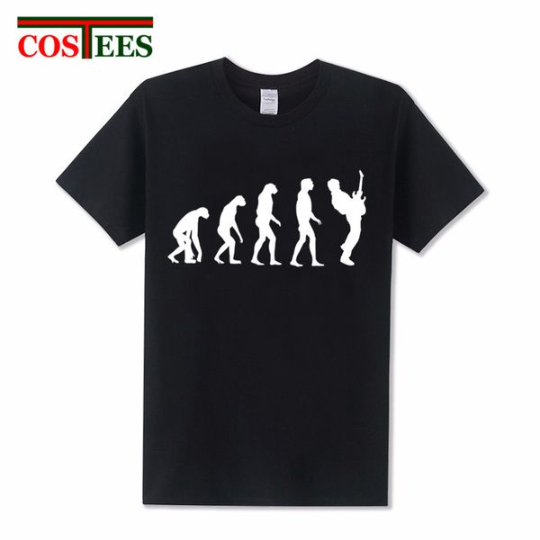 

2017 new fashion evolution guitar player t shirts 100% cotton short-sleeved t-shirts with letter print men clothing