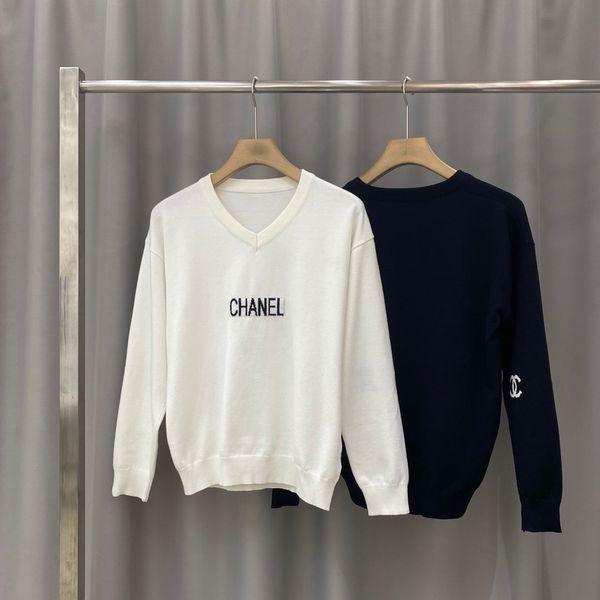 

men sweaters womens sweaters fashion autumn winter embroidery cashmere round neck knitting couple's sweater s-xxl birthday gift bb, White;black