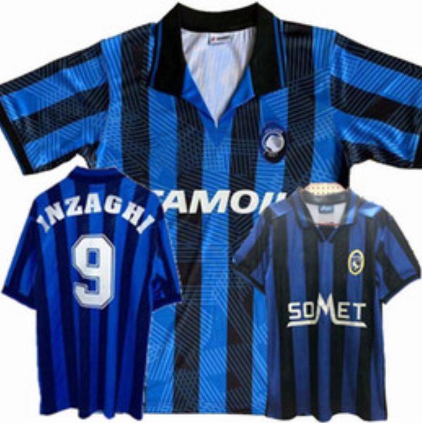 

retro 91/92/96/97 atalanta bc soccer jerseys inzaghi d.morfeo fortunato bonacina 1991 1992 1996 1997 retro football shirt, Black;yellow
