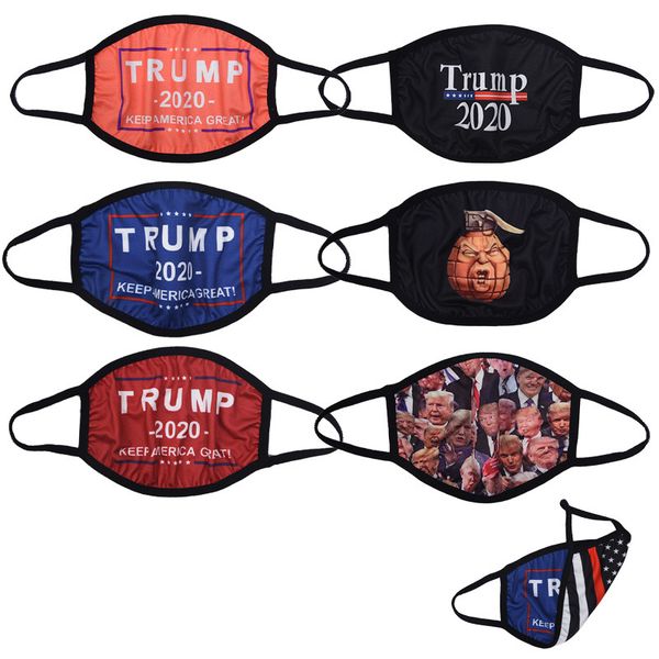 

christmas halloween masks double sides print fashion face mask cartoon trump 2020 america votes facemask mouth covers individual pack e92405, Blue