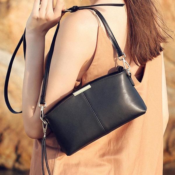 

fashion women shell bag simple solid color genuine leather shoulder bags messenger small incense wind hasp lock crossbody bags