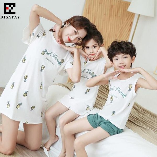 

100p summer parent-child sets (vest+shorts) kids boy&girl family matching outfits,mother&daughter dresses son home shorts, Blue