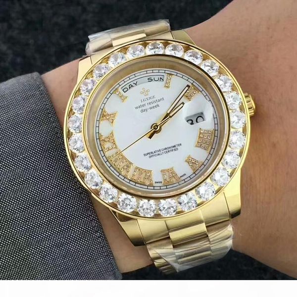 

watches men diamonds gold watch men brand waterproof quartz wrist watch luxury date luminous hands clock 2019 fashion mx190724, Slivery;brown