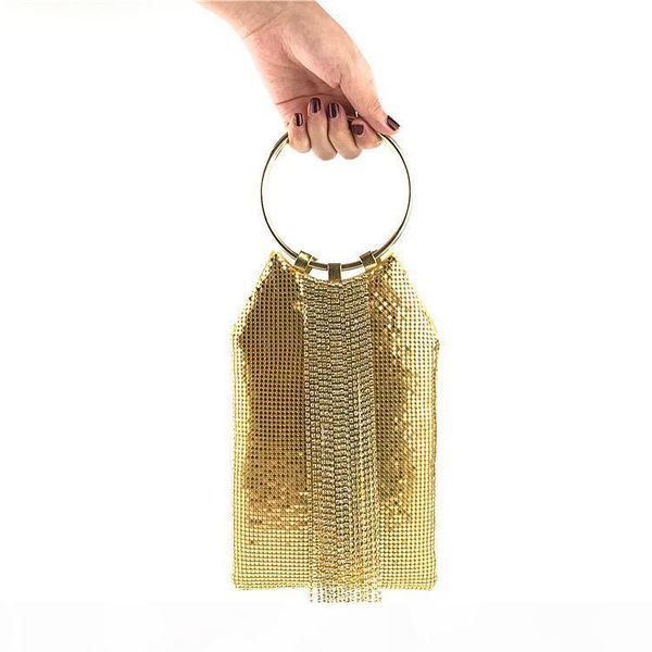 

designer tassel bags round bracelet evening party clutch purse rhinestone handbags shoulder bag