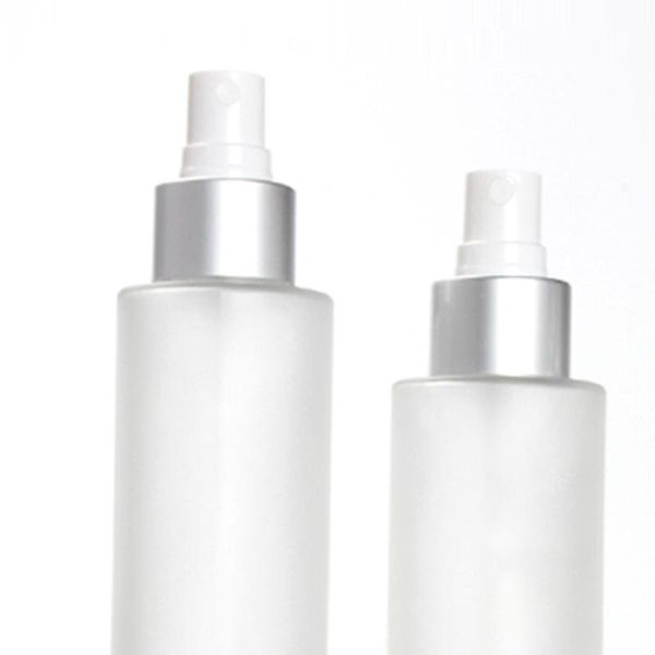 

lotion/spray pump clear frosted container,120ml glass cream bottle