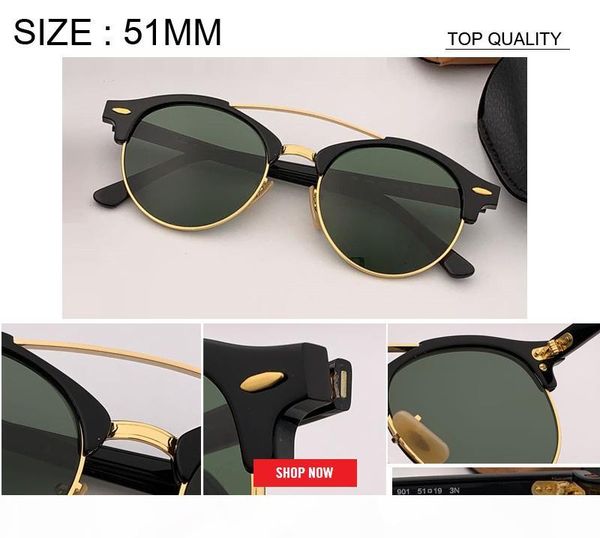 

new fashion round sunglasses women men uv400 classic brand designer mirror sun glasses oculos de sol feminino 4346 uv400 sunglass, White;black