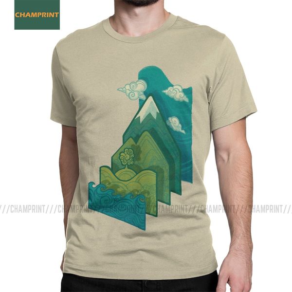

men how to build a landscape wild life t shirts trees travel forest mountain cotton short sleeve tees unique t-shirt