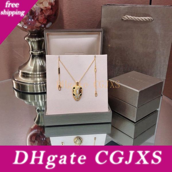 

snake head brick classic fashion domineering generous necklace temperament noble french necklace, Silver