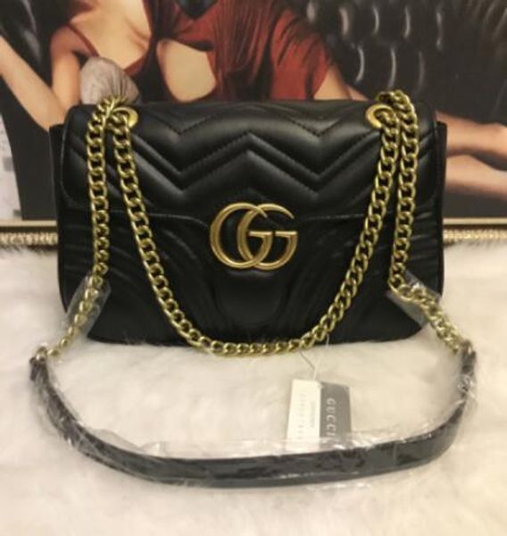 

2020 women fashion disco soho single shoulder bag marmont handbags gold chain handbag size 26x7x16cm
