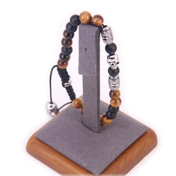 

bracelet with skull lucky charm beads , rebel heart style jewelry 2020 brand new fashion gift for men, Black