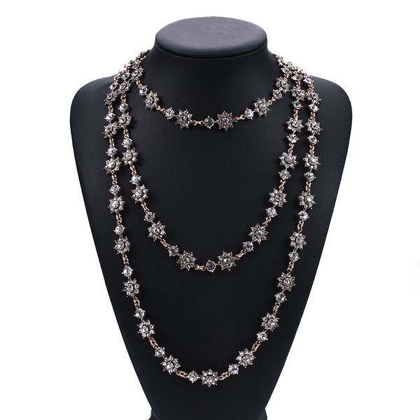 

урожай многоуровневого заявление choker necklae женщины длинные цепи имитация жемчуг бисер necklae женская индийская этнический maxi ожерель, Silver