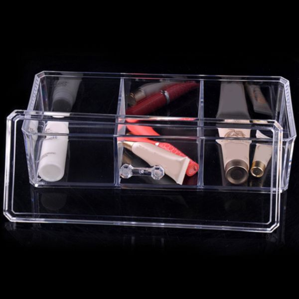 

home large capacity travel with lid makeup transparent storage case compartment
