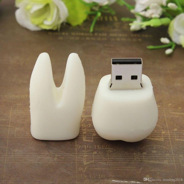 

cgjxsfashion white tooth cute model usb 2 .0 flash drive memory stick storage u disk