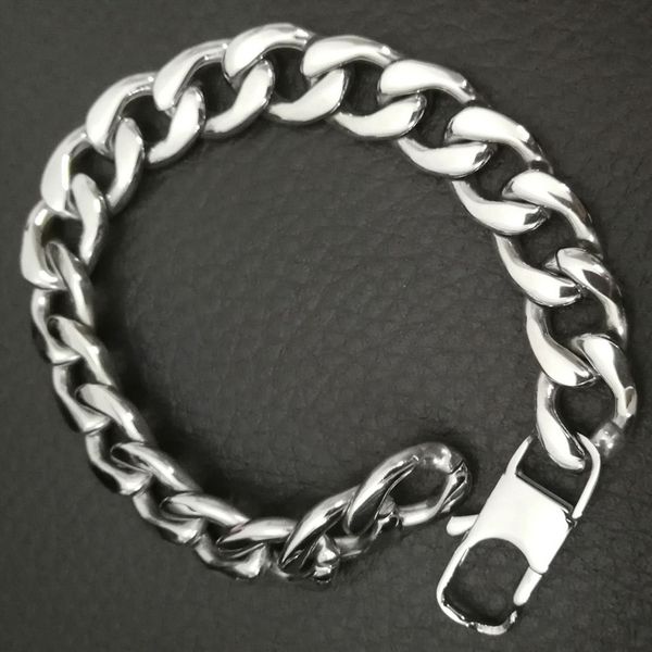 

bracelets mens big chain bracelet on hand stainless steel hip hop punk bracelet jewelry gifts for man accessories wholesale, Black