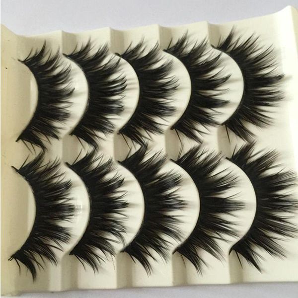 

5 pairs ultra thick cross party stage false eyelashes black long eye lash extensions fake eyelashes set for halloween christmas