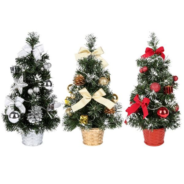

christmas decorations mini-table xmas lighting green tree with home party decor