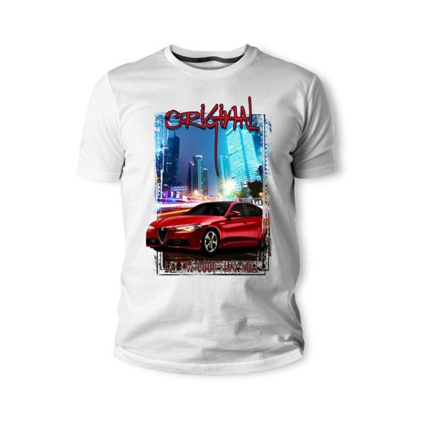 

new summer fashion t-shirt italy classic legend car romeo giulia milano rot auto cotton tee shirt
