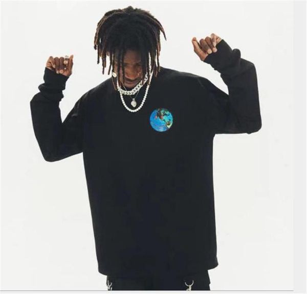 

style loose letter printed long sleeved crew neck pullover t shirts fashion mens tees mens designer t shirts hip hop, White;black