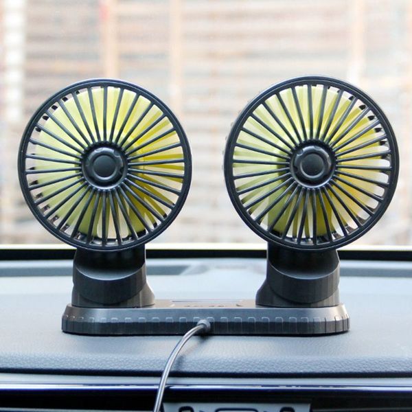 

portable deskdouble-head car fan usb rechargeable personal multipurpose automobile air circulating cooling air tool