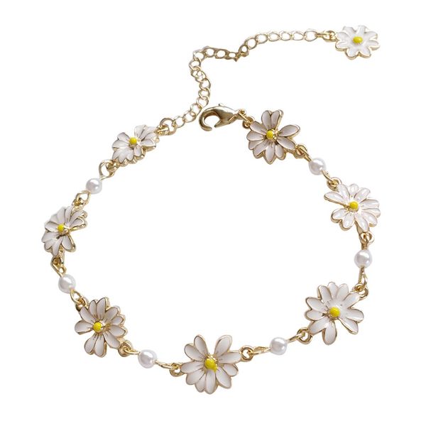 

sweet little original design bracelet simple little fresh daisy bracelet color adjustable jewelry, Black