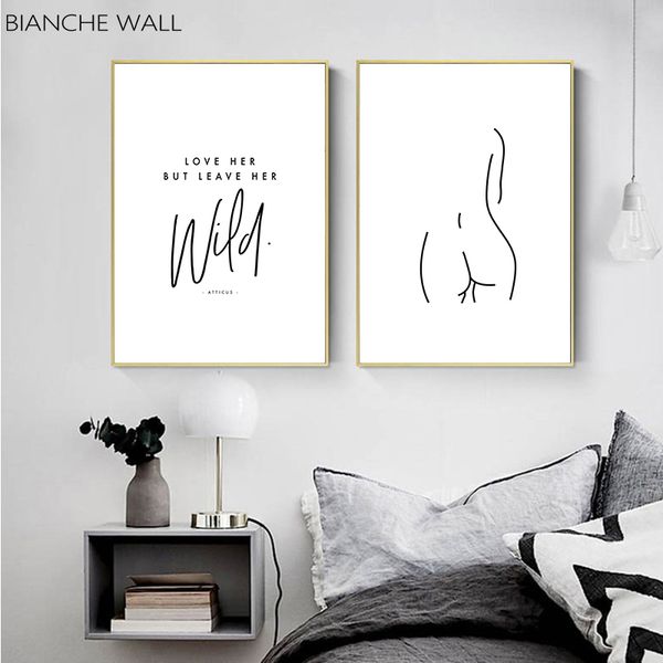 

line drawing wall art canvas poster abstract woman body simple painting minimalist print decorative picture living room decor