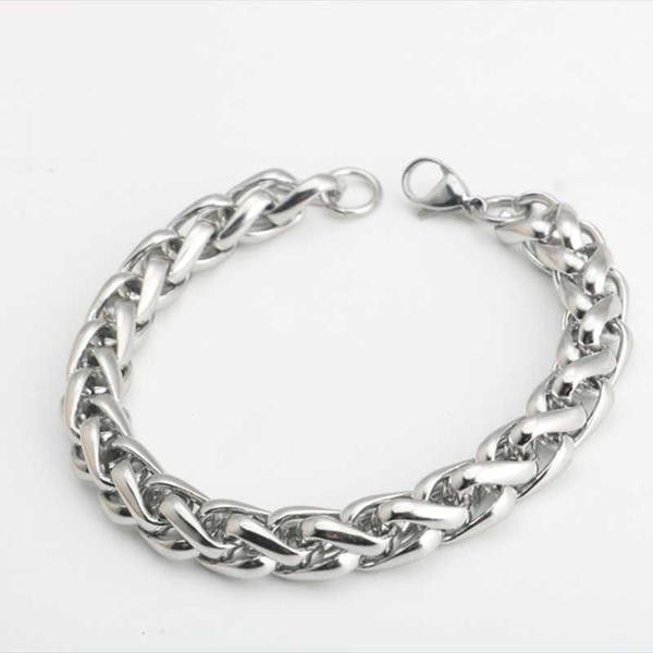 

6/8/10mm men's bracelet keel bracelet boyfriend gift stainless steel link wheat double chain jewelry dropshipping, Black