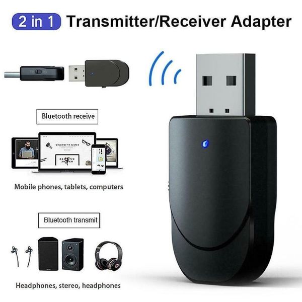 

2 in 1 bluetooth 5.0 audio transmitter & receiver mini aux 3.5mm music bluetooth audio adapter for wireless headset headphone pc car