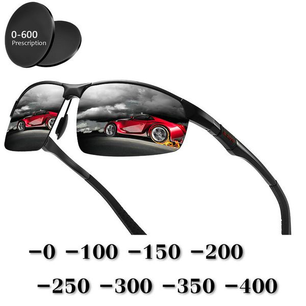 

custom made myopia minus prescription polarized lens polarized aluminum magnesium sunglasses blackcoating anti-wind goggle nx, White;black