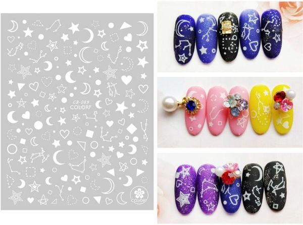 

1pc nail art water sticker animal cartoon feather landscape animal decoration, Black
