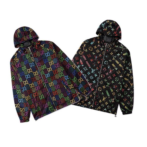 

personality mens designer jackets side slit pocket hooded jacket fashion tiger print youngth windbreaker s-xl, Black;brown