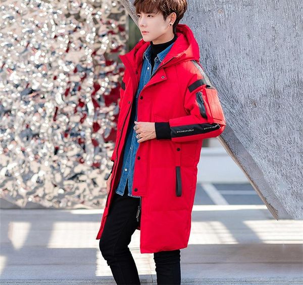 

men s winter long hooded duck down jacket parka large size down coat 2019 fashion outerwear for menswear003, Black