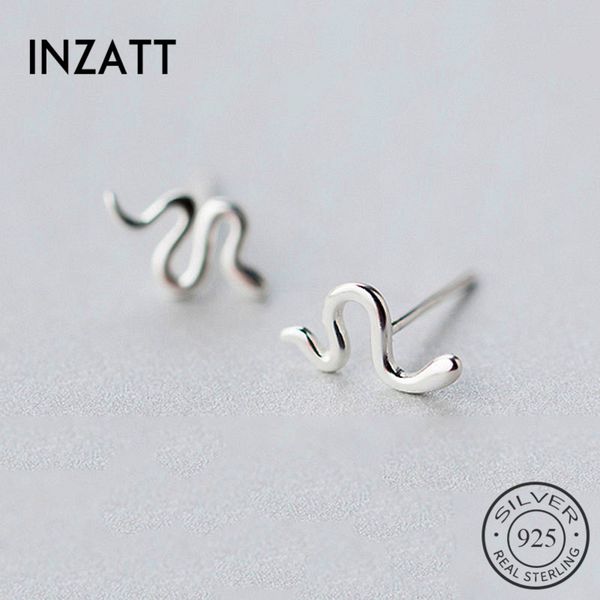 

inzareal 925 sterling silver minimalist wave stud earrings for fashion women party fine jewelry cute accessories gift, Golden;silver