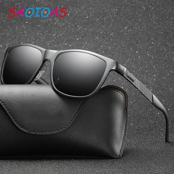 

saoioas men vintage aluminum polarized sunglasses classic brand sun glasses coating lens driving eyewear for men/women uv400, White;black