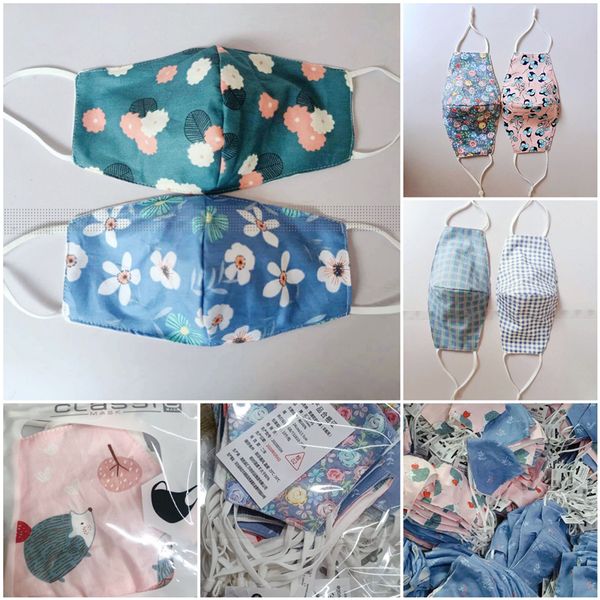 

dhl colorful flower butterfly printing cotton cloth masks anti-dust reusable washable face mask for adults