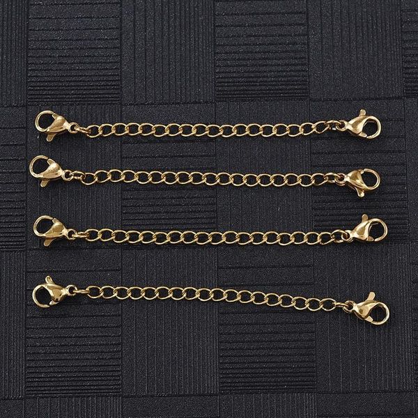 

5pcs 5/7.5/10/13cm stainless steel necklace extension chain with lobster clasps bracelet tail chains jewelry making diy craft