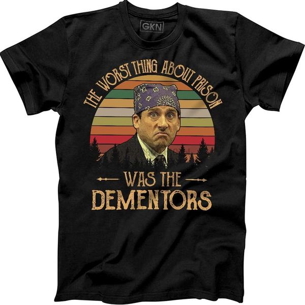 

the worst thing about prison was the dementors vintage retro t-shirt prison mike the office tv show