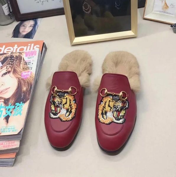 

new fashion women and men casual shoes real leather driving shoes loafers shoes rabbit hair slippers tss8574, Black