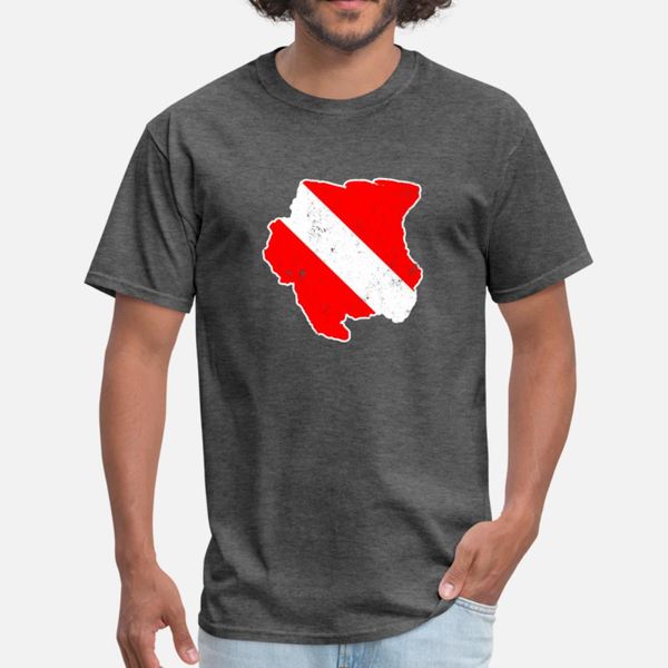 

suriname diver flag scuba diver t shirt men knitted cotton round neck kawaii fit casual summer family shirt