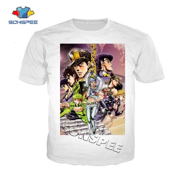 

jojo's bizarre adventure 3d anime printing summer men 3d print shirts kawaii humor aesthetic men clothing
