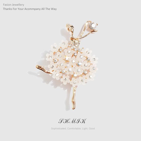 

fashion charm girl grace alloy brooch ballerina dance girl brooch women clothing bag jewelry gift sweet brooches, Gray
