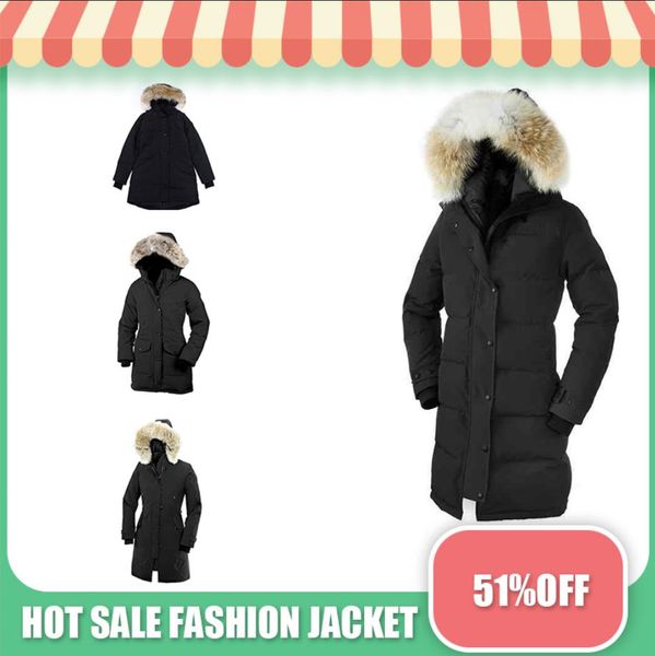 

new fashion ladies outdoor warm down jacket with real wolf hair wind and rain protection classic fashion popular combination products, Black
